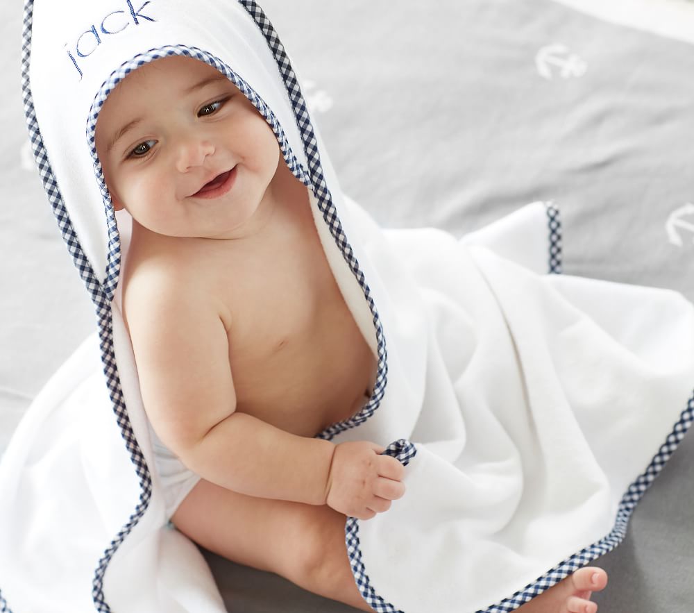 Gingham Baby Bath Wraps